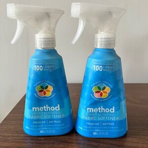 Method Dryer Activated Fabric Softener Spray Fresh Air 12.2oz 100 Loads 2 Pack